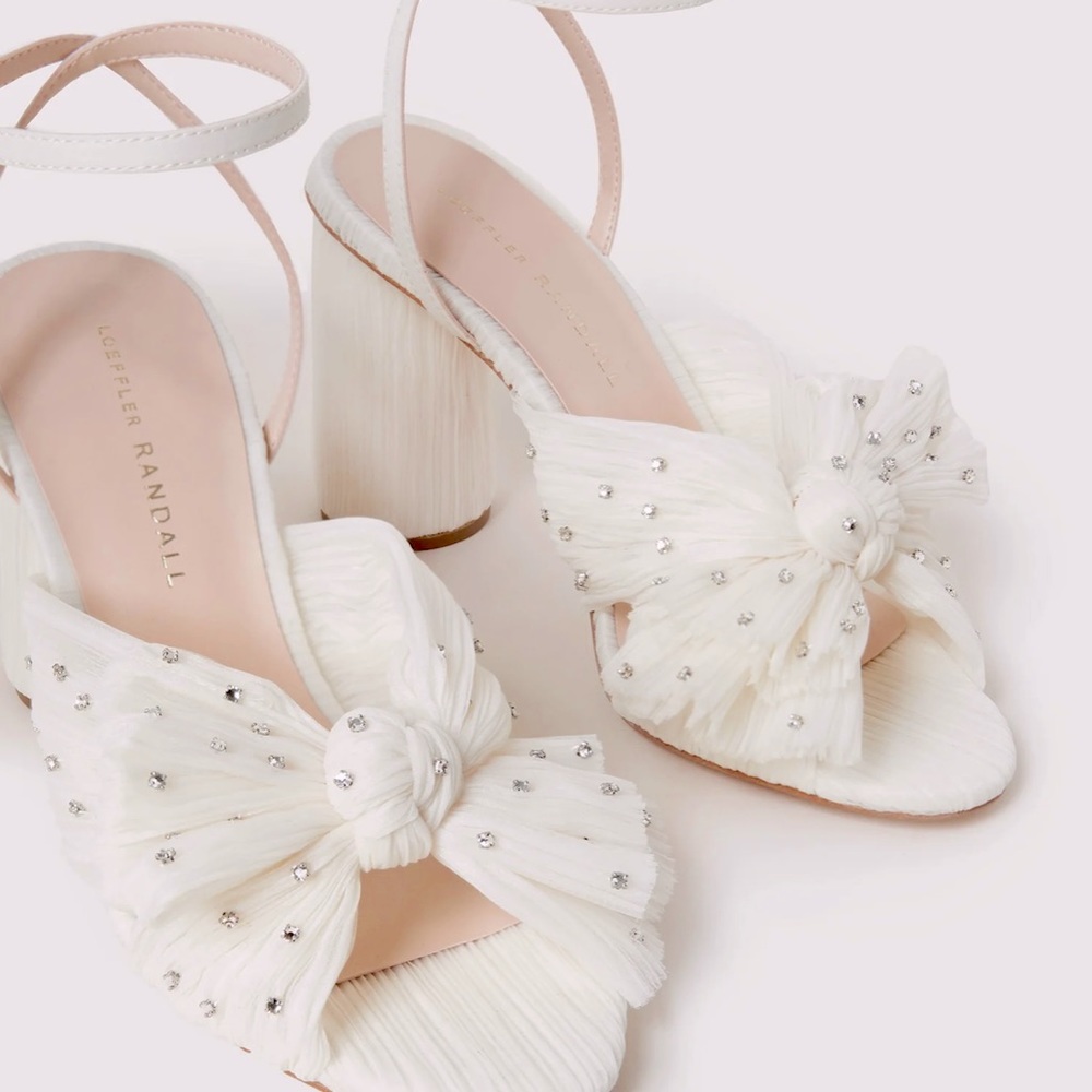 Loeffler Randall- Camellia Pearl Rhinestone Bow Heel